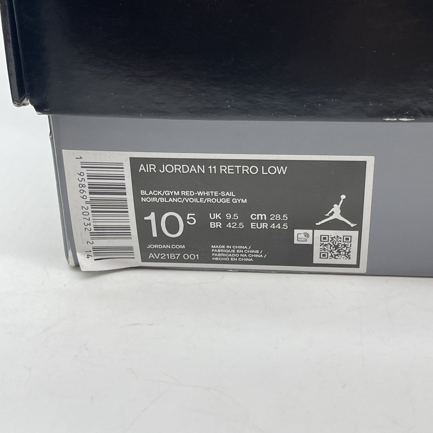 Size 10.5 - Jordan 11 Retro Low 72-10 Black Suede Leather (AV2187-001)