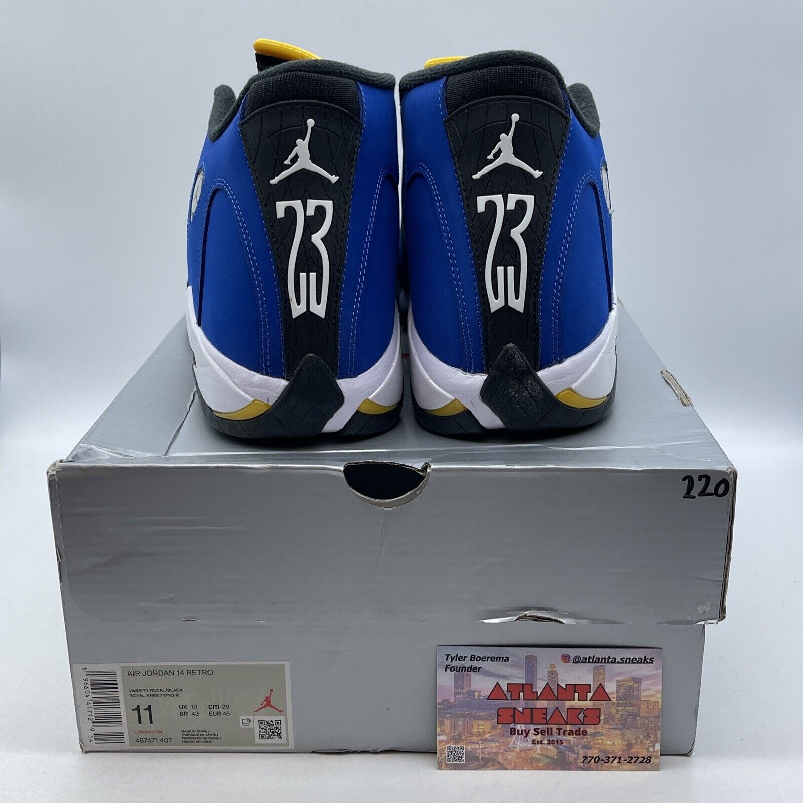 Size 11 - Air Jordan 14 Retro Laney Blue White Black Suede Leather (487471-407)