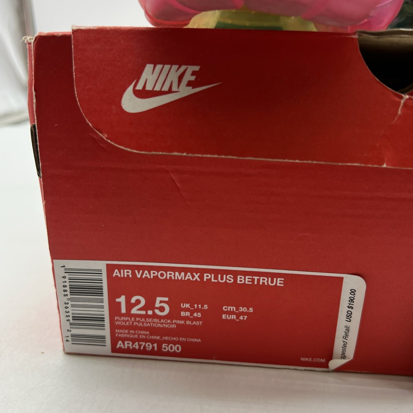 Size 12.5 - Nike Air VaporMax Plus Be True (AR4791-500)