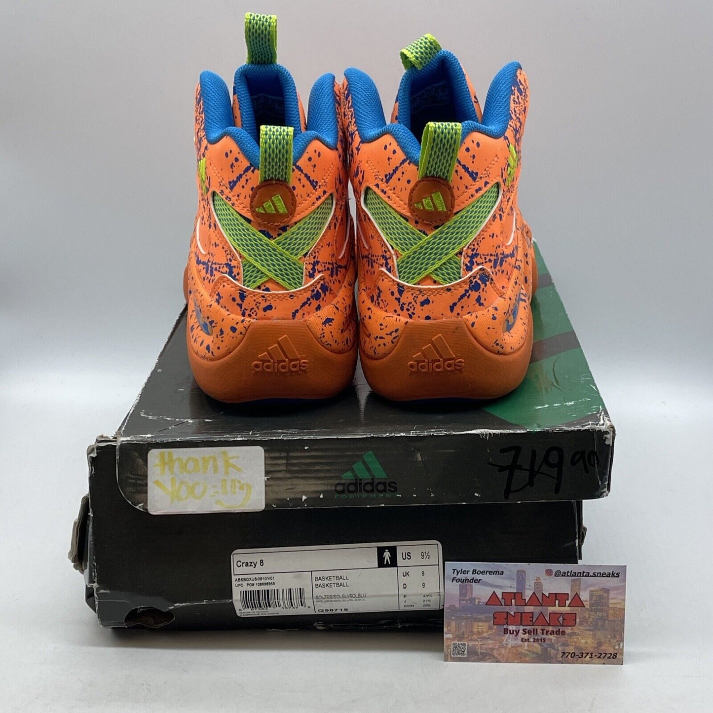 Size 9.5 - adidas Crazy 8 All-Star Orange Blue Green Leather (G98719)