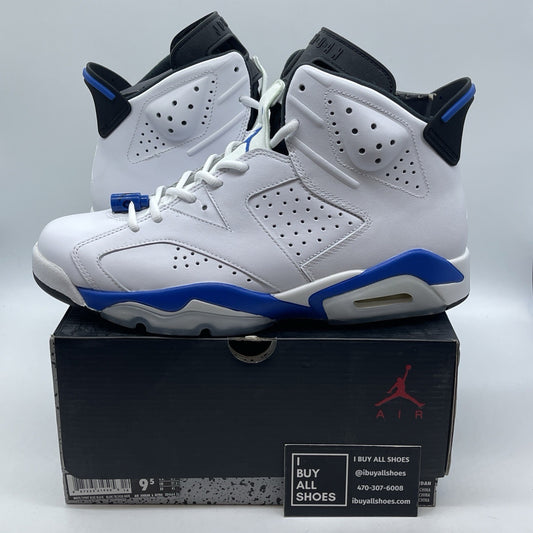 Size 9.5 - Air Jordan 6 Retro 2014 Sport Blue White Leather (384664-107)