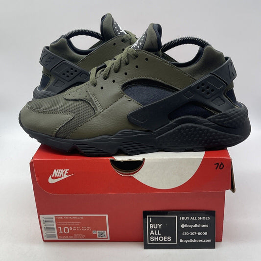 Size 10.5 - Nike Air Huarache Cargo Khaki Black Green Suede Rubber (DZ4506-300)