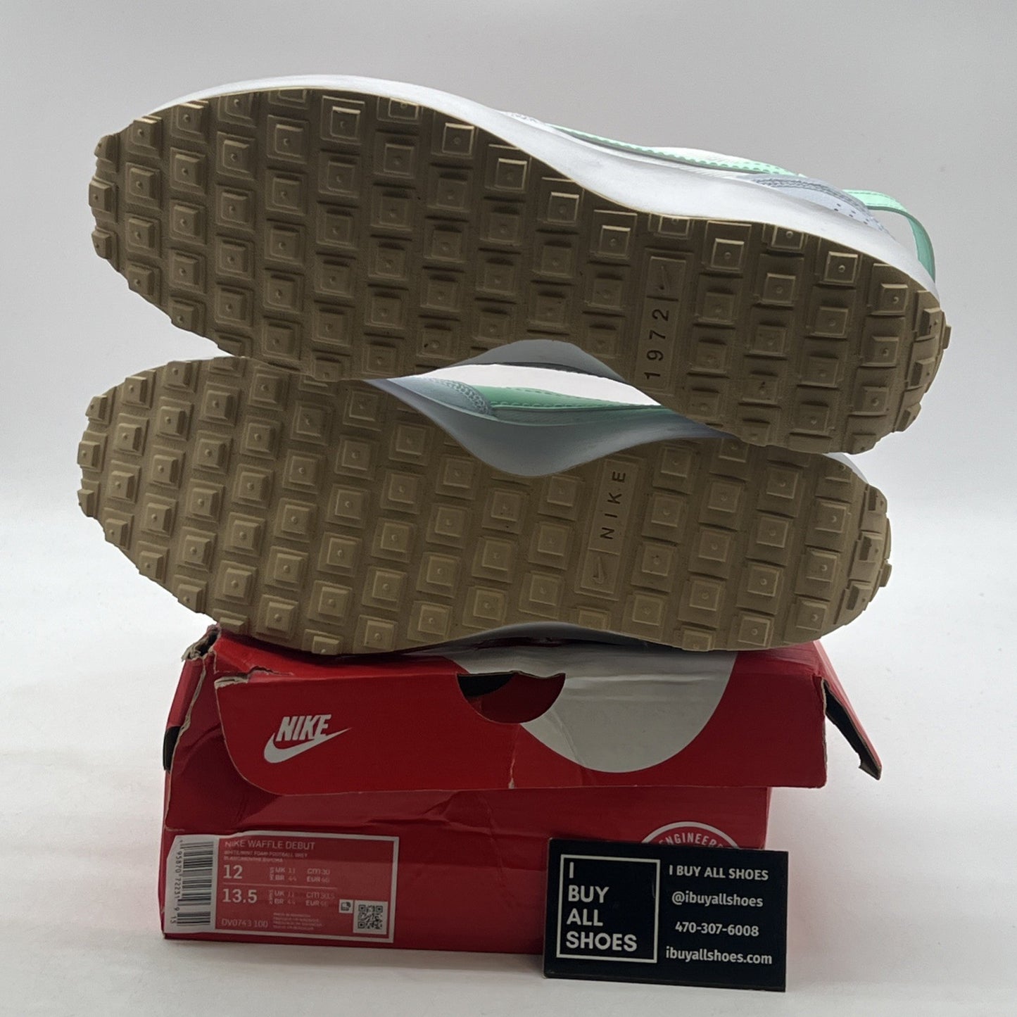 Size 12 - Nike Waffle Debut White Mint Foam Gum (DV0743-100)
