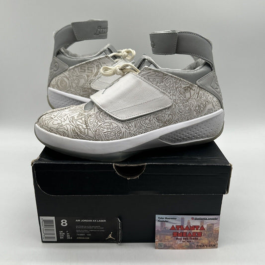 Size 8 - Jordan 20 Retro Laser 2015 White Icy Sole Gold Silver 3m Reflective