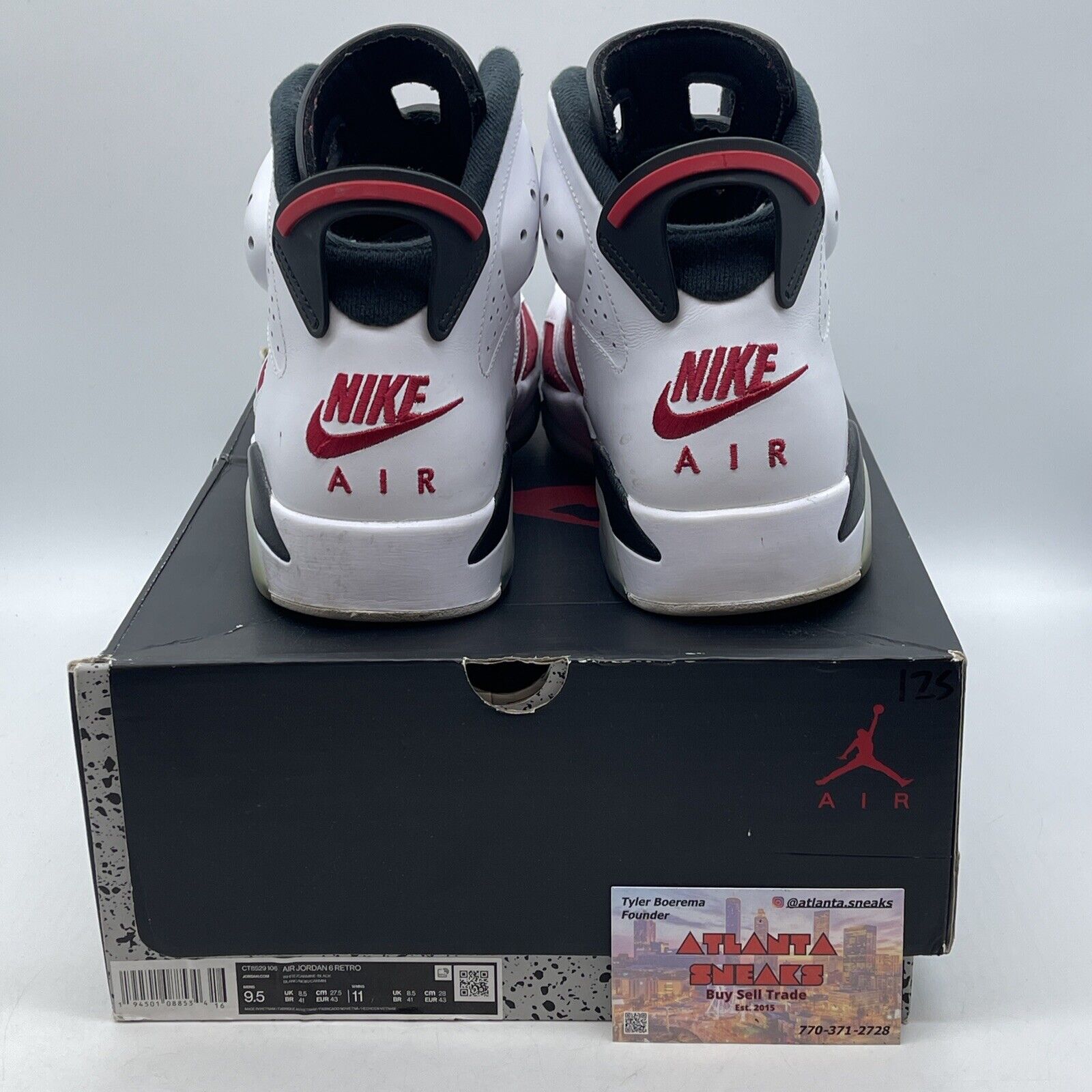Size 9.5 - Jordan 6 Retro OG Mid Carmine White Red Suede Leather (CT8529-106)