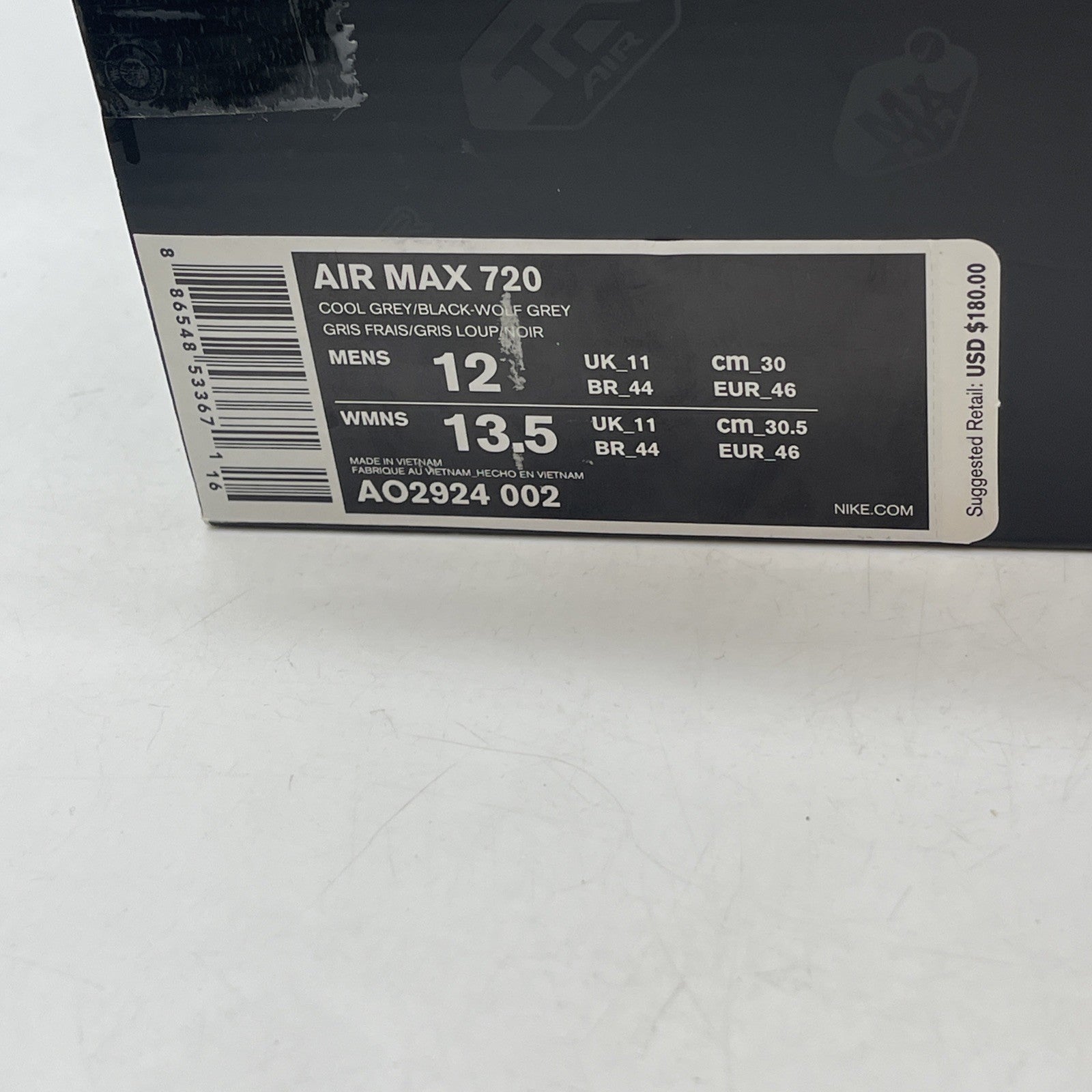 Size 12 - Nike Air Max 720 Cool Grey (AO2924-002)