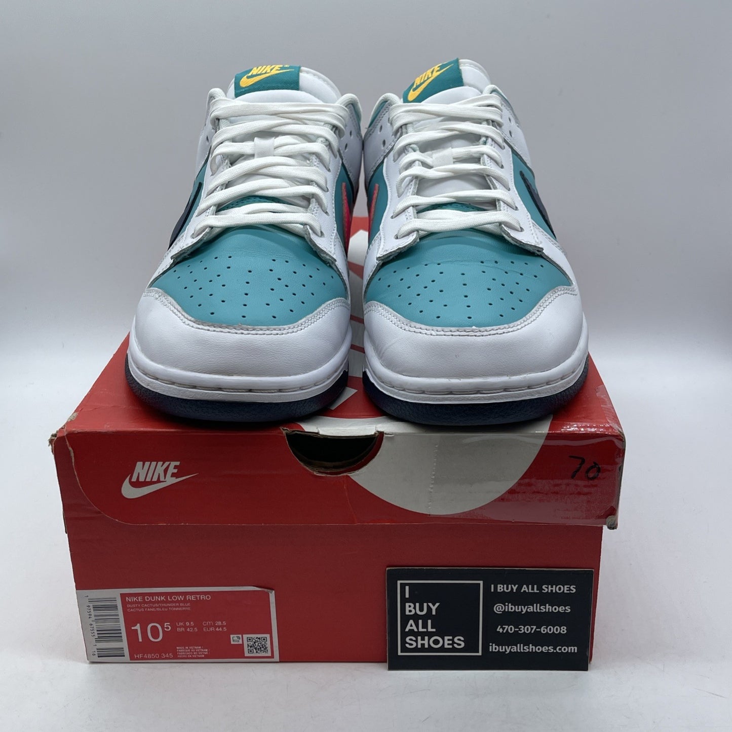 Size 10.5 - Nike Dunk Low Dusty Cactus Thunder Blue Leather (HF4850-345)