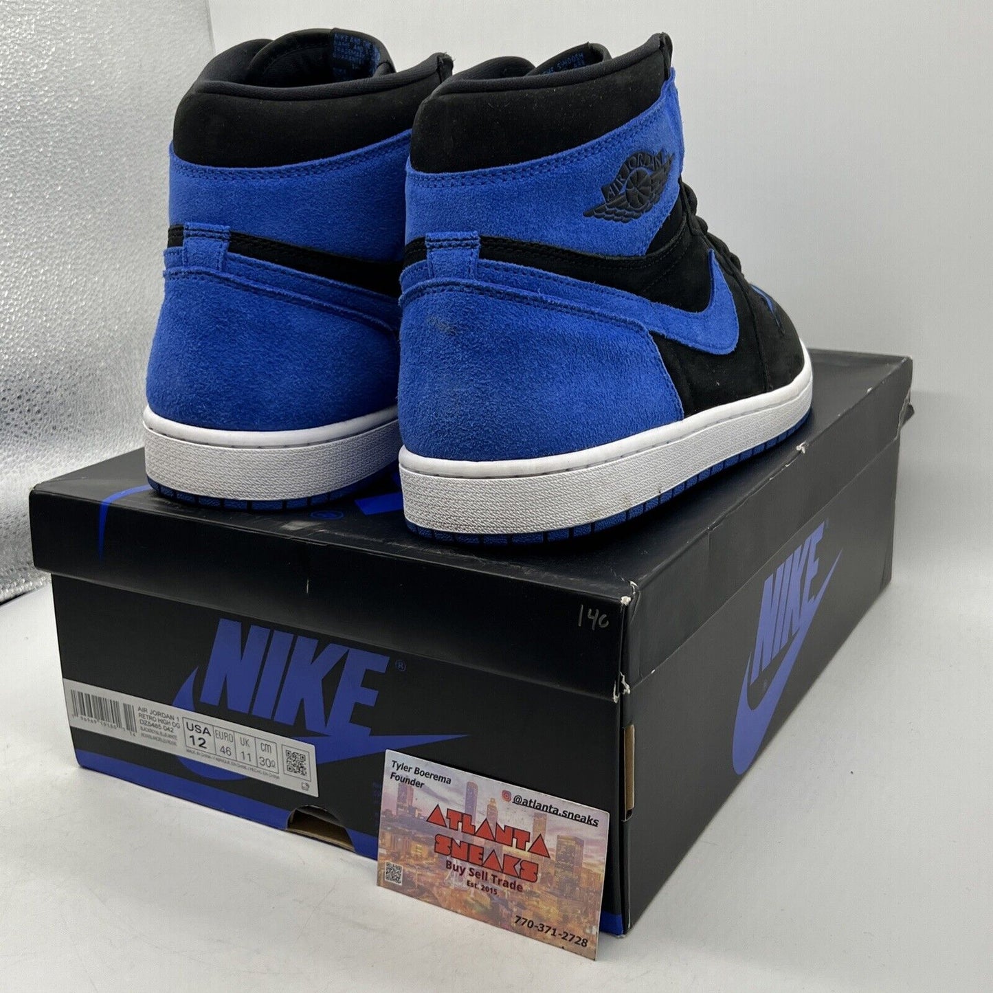 Size 12 - Jordan 1 Retro OG High Royal Reimagined Black Blue Suede (DZ5485-042)