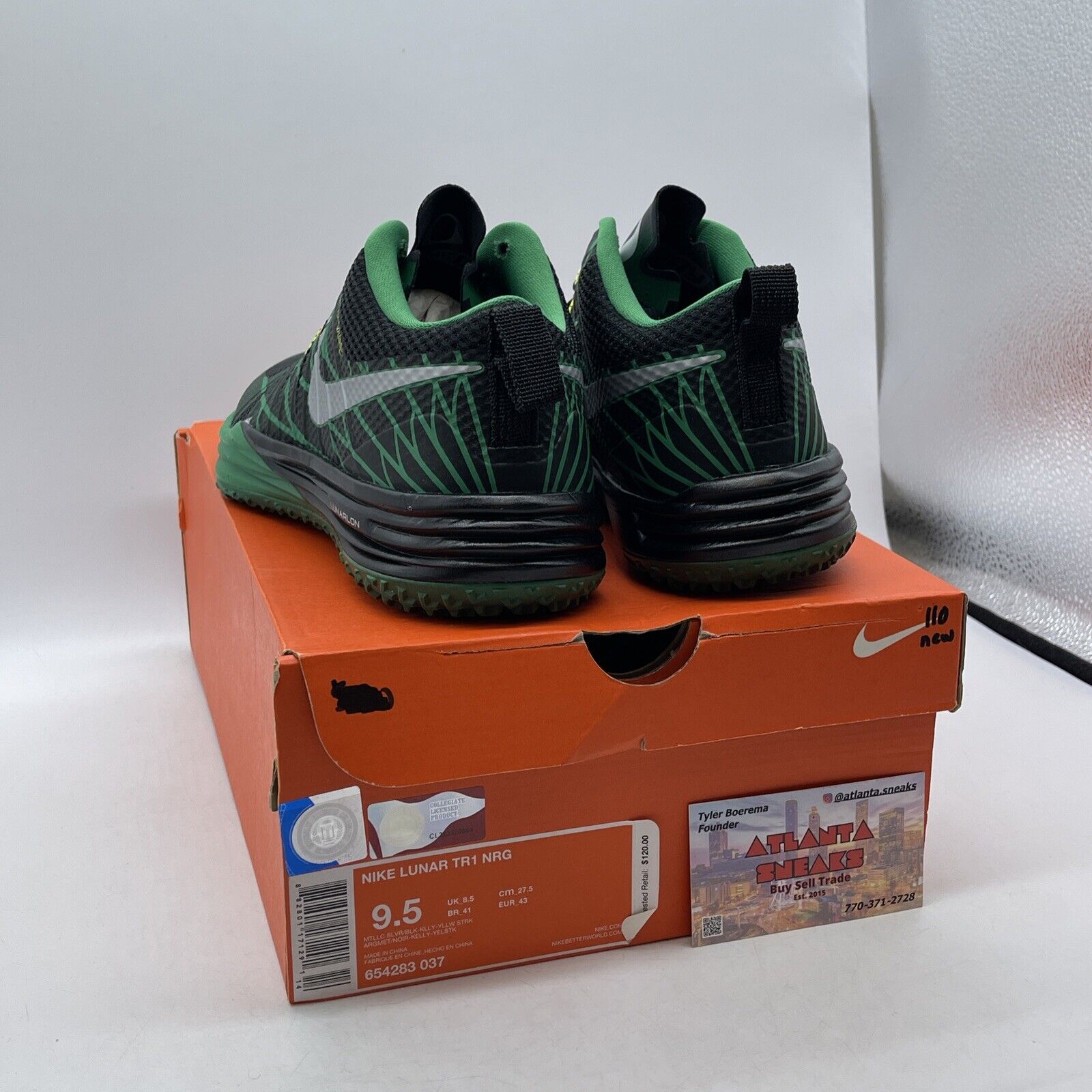 Size 9.5 - Nike Lunar TR1 LE Oregon Green Black Suede Leather (654283-037)