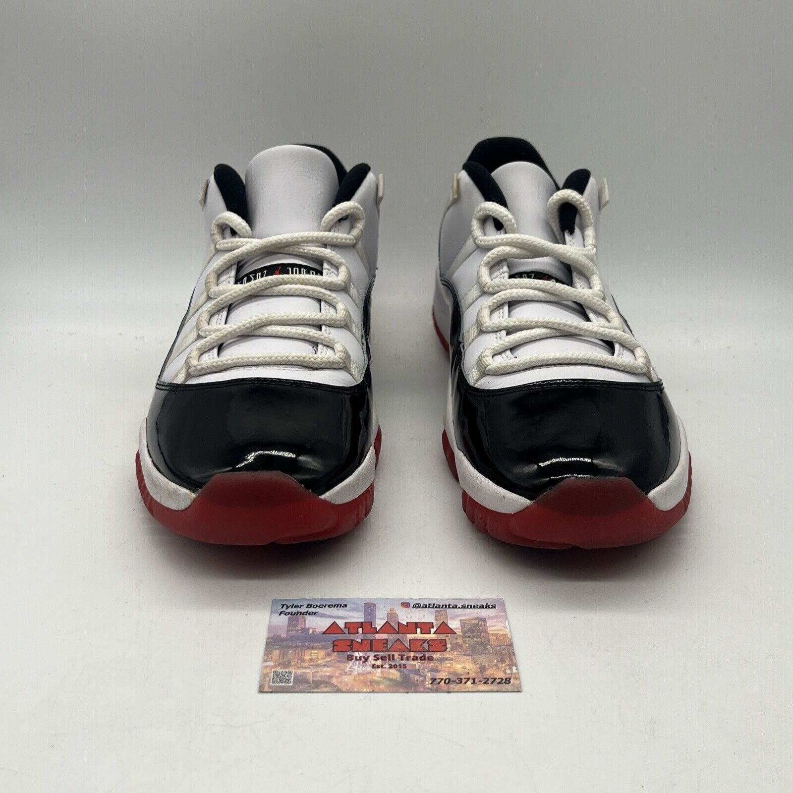 Size 11 - Jordan 11 Retro Low Concord-Bred Black White Red Leather Used