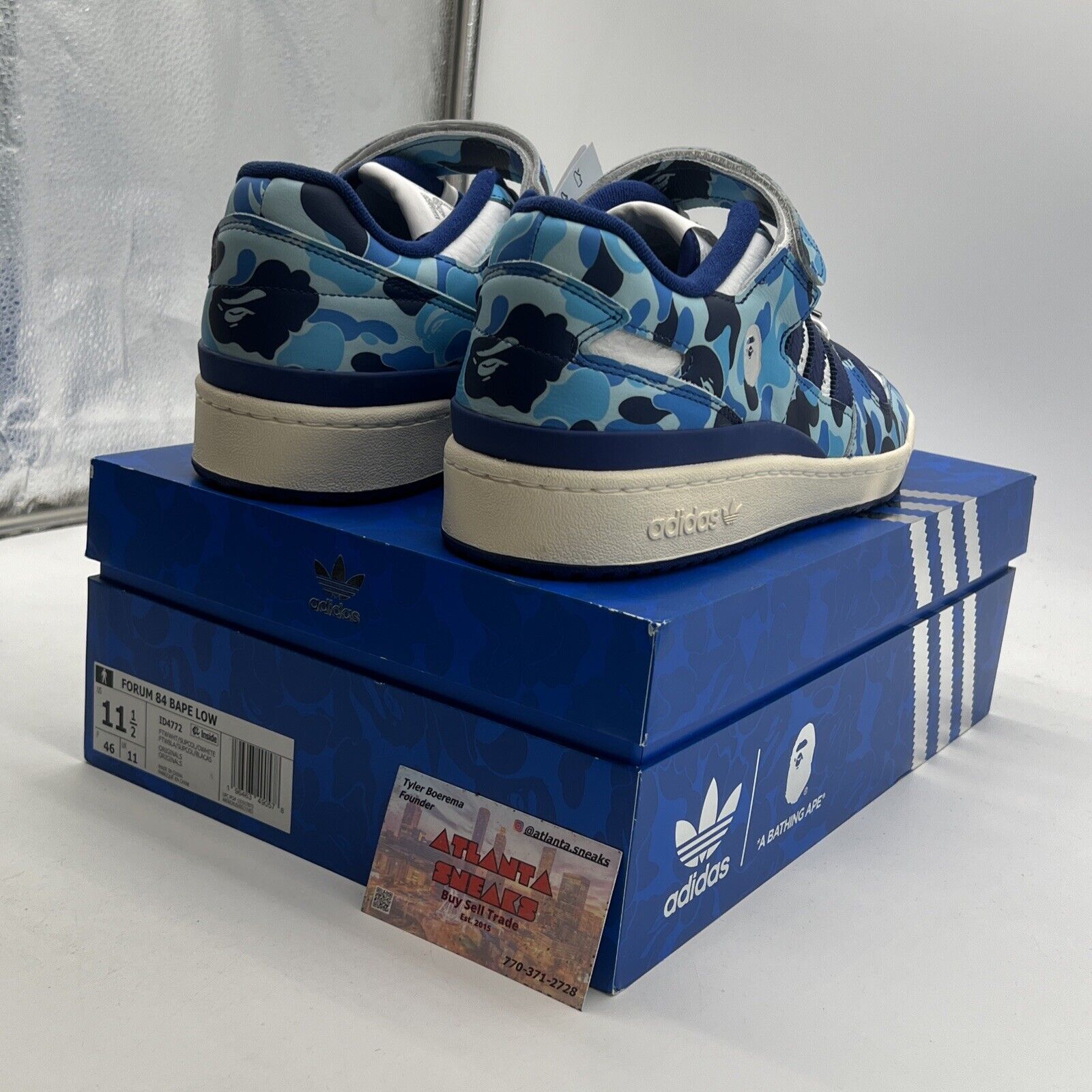 Size 11.5 -  Adidas Forum 84 Low 'Bape 30th Anniversary Blue Camo' (ID4772)