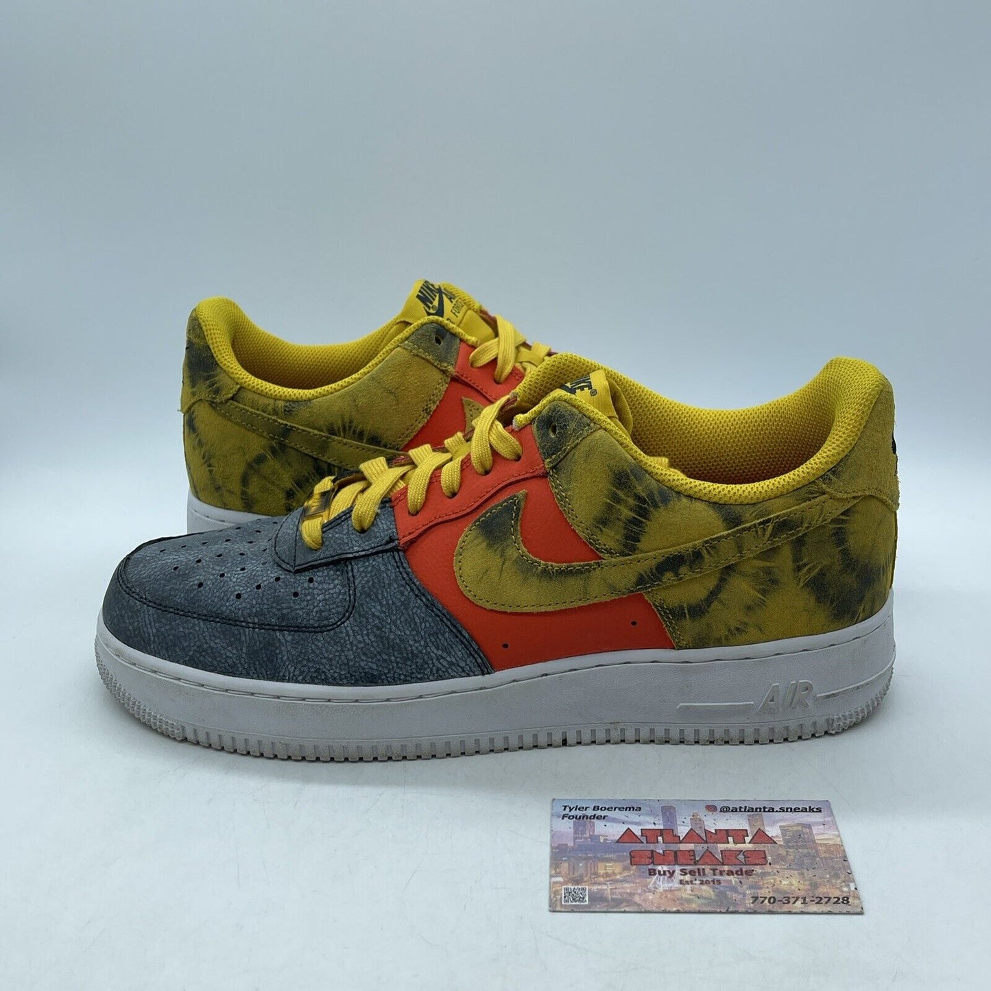 Size 10 - Nike Air Force 1 '07 LV8 Dark Sulphur Tie-Dye Suede (CZ0337-700)