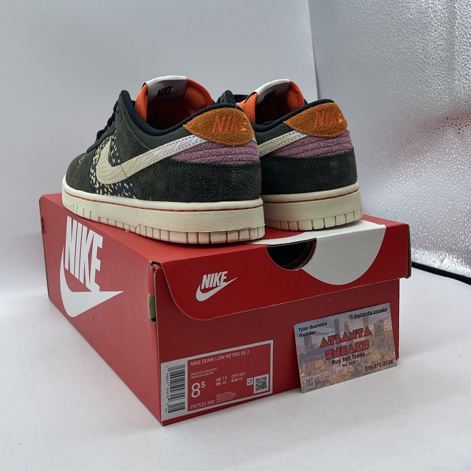 Size 8.5 - Nike Dunk SE Low Gone Fishing - Rainbow Trout Suede (FN7523-300)