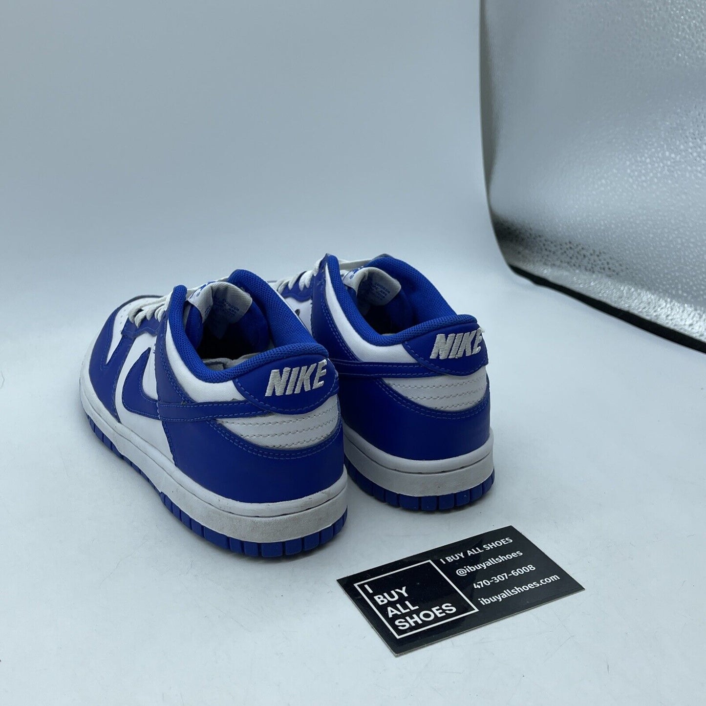 Size 4Y - Nike Dunk Low Racer Blue (GS) White Leather Suede (DV2203-400(