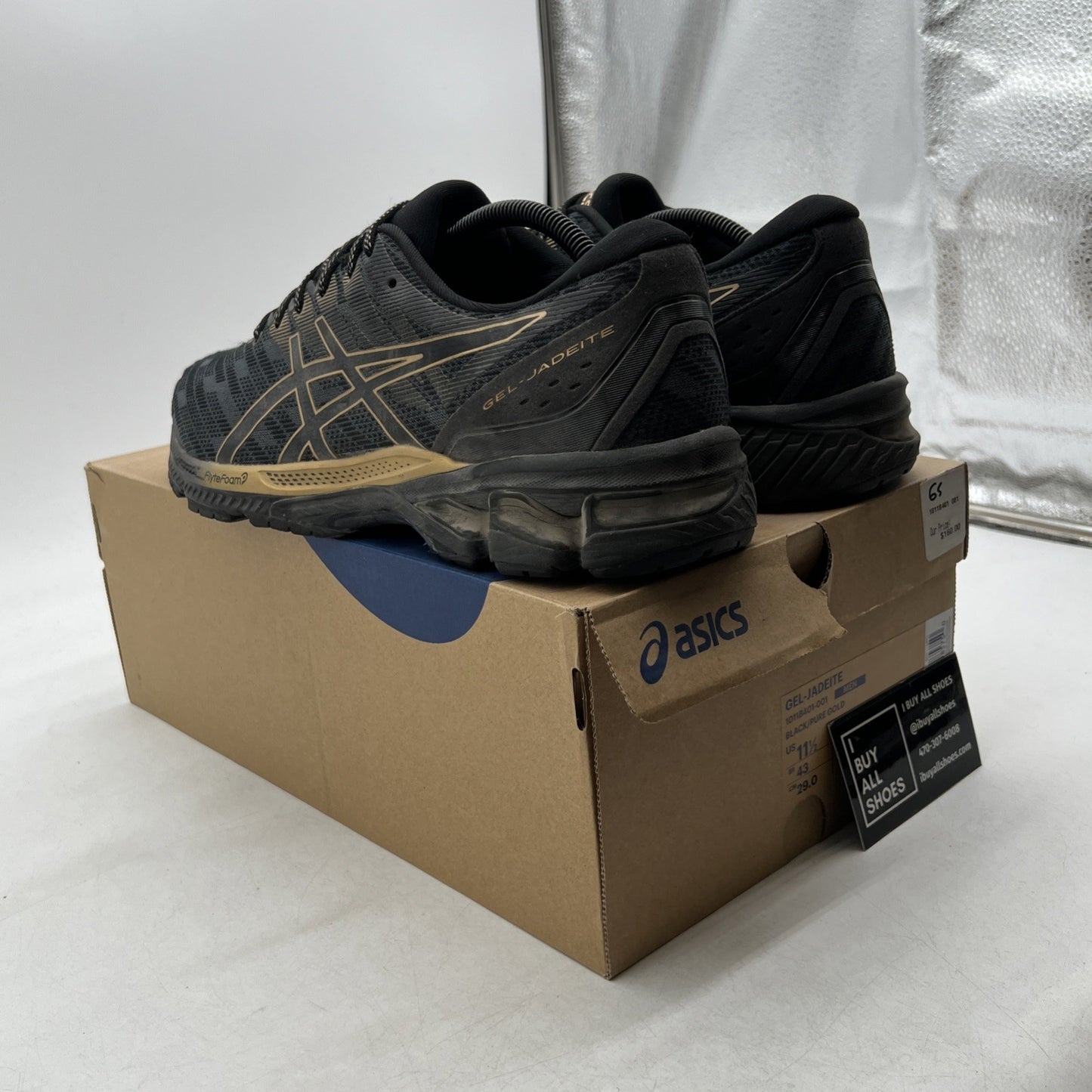 Size 11.5 - Asics Gel Jadeite Black Pure Gold (1011B401-001)
