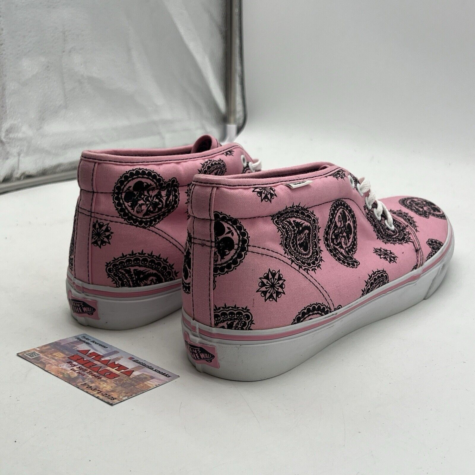 Size 12 - Vans Pink Old Skool Mid Canvas Skate Pink Paisley ￼