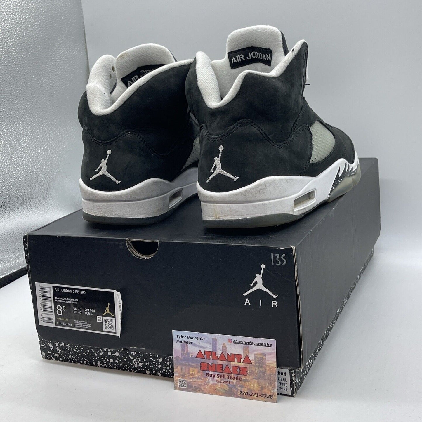 Size 8.5 - Jordan 5 Retro Mid Oreo Black Suede White Leather (CT4838-011)