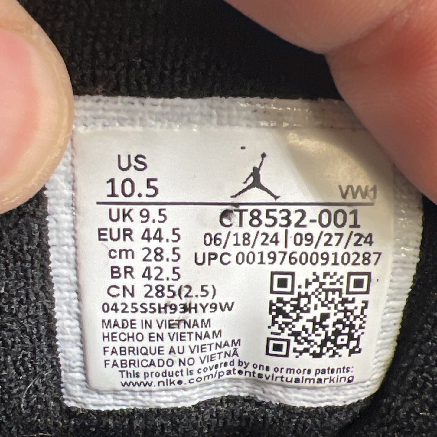 Size 10.5 - Air Jordan 3 Retro 2025 Black Cat (CT8532-001)