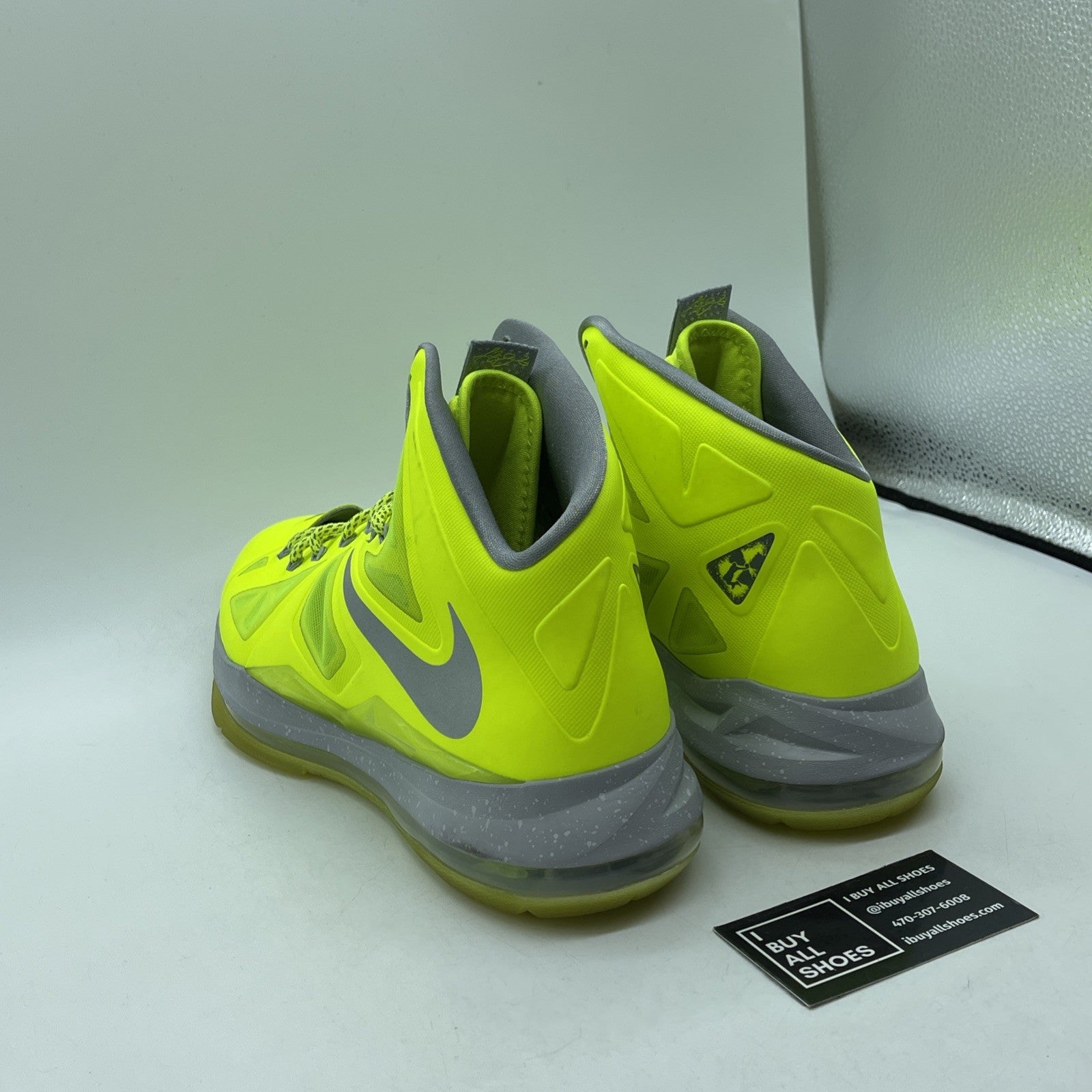 Size 11 - Nike LeBron 10 Volt Grey Leather  (541100-700)