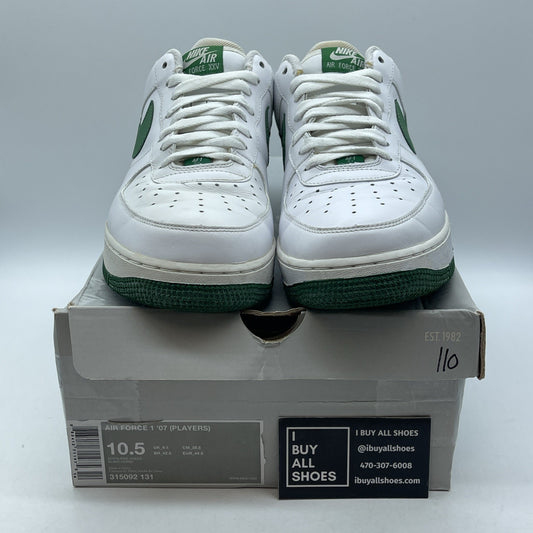 Size 10.5 - Nike Air Force 1'07 Players Green White Leather (315092-131)