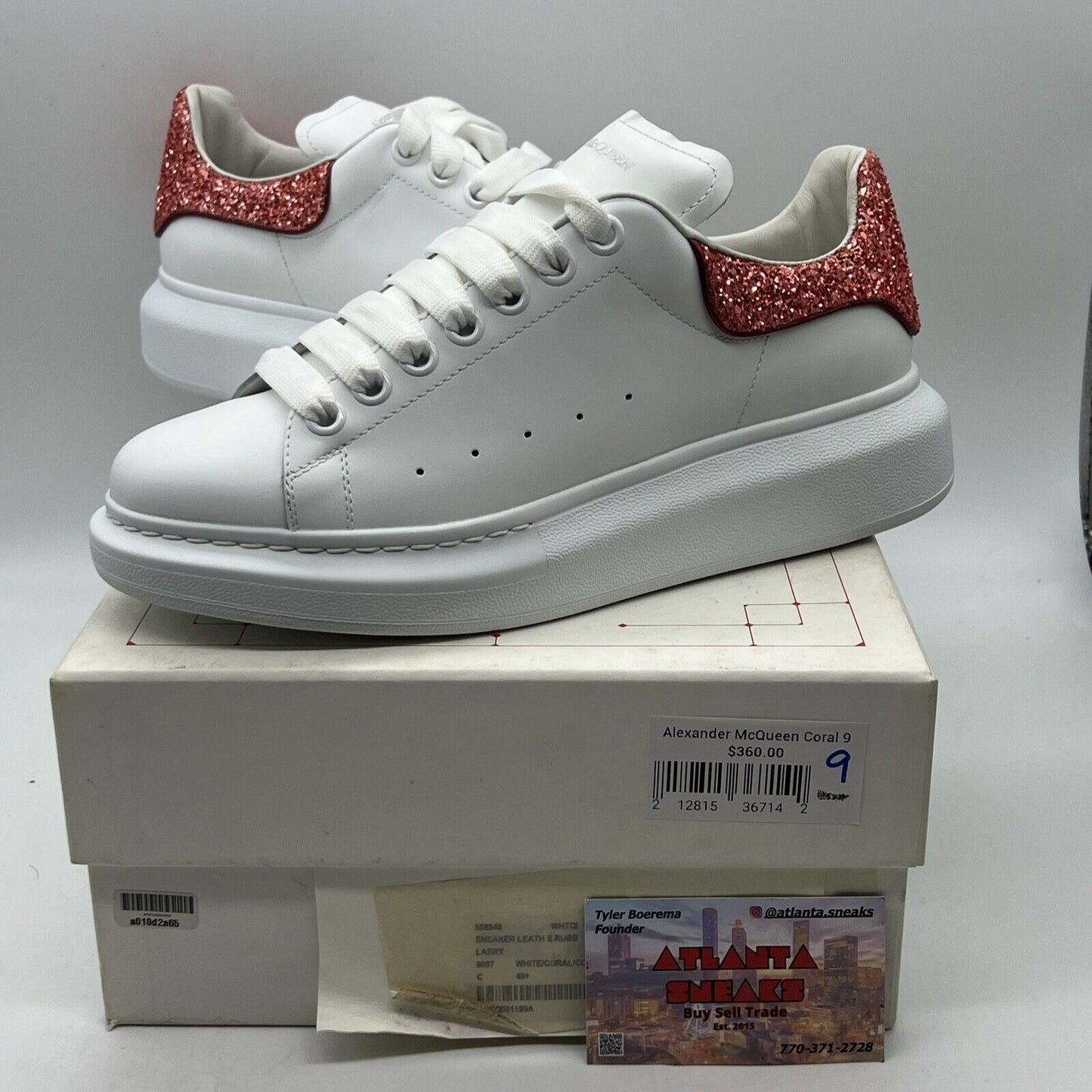 Alexander McQueen Wmns White Coral Glitter Brand New Og All