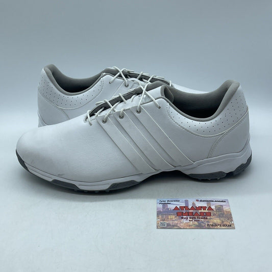 Size 13 - Adidas Shoes White Golf Sneakers Leather Performance Grey