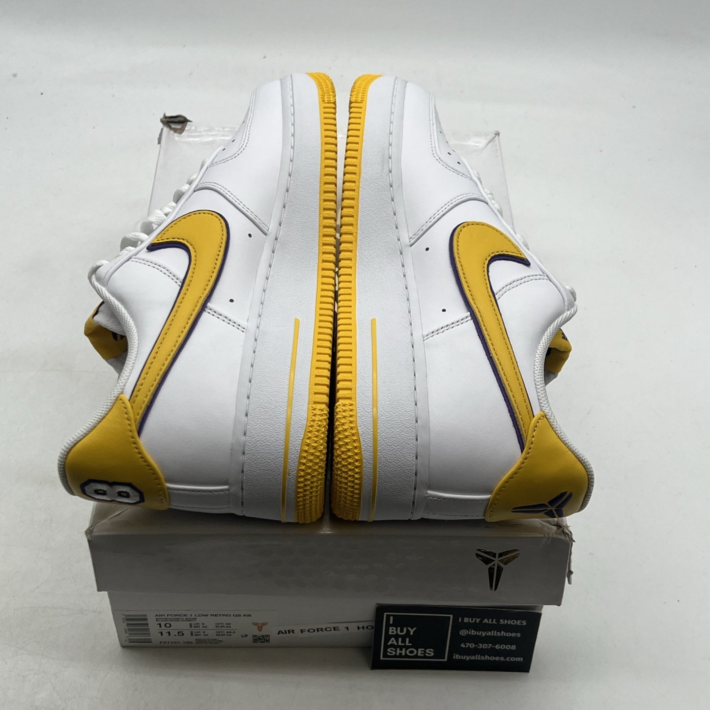 Size 10 - Kobe Bryant x Nike Air Force 1 Retro QS Low Lakers Home (FZ1151-100)