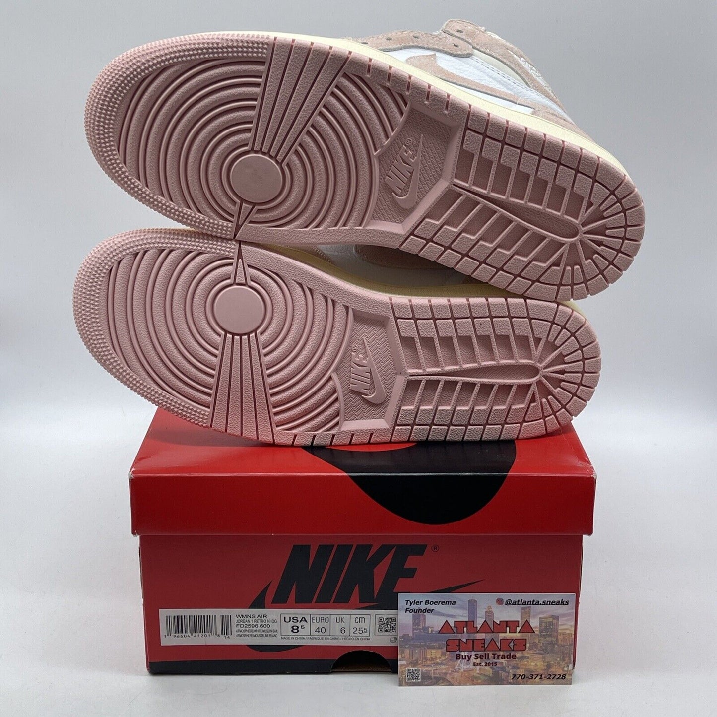 Size 8.5W - Air Jordan 1 Retro OG High Washed Pink White Suede (FD2596-600)