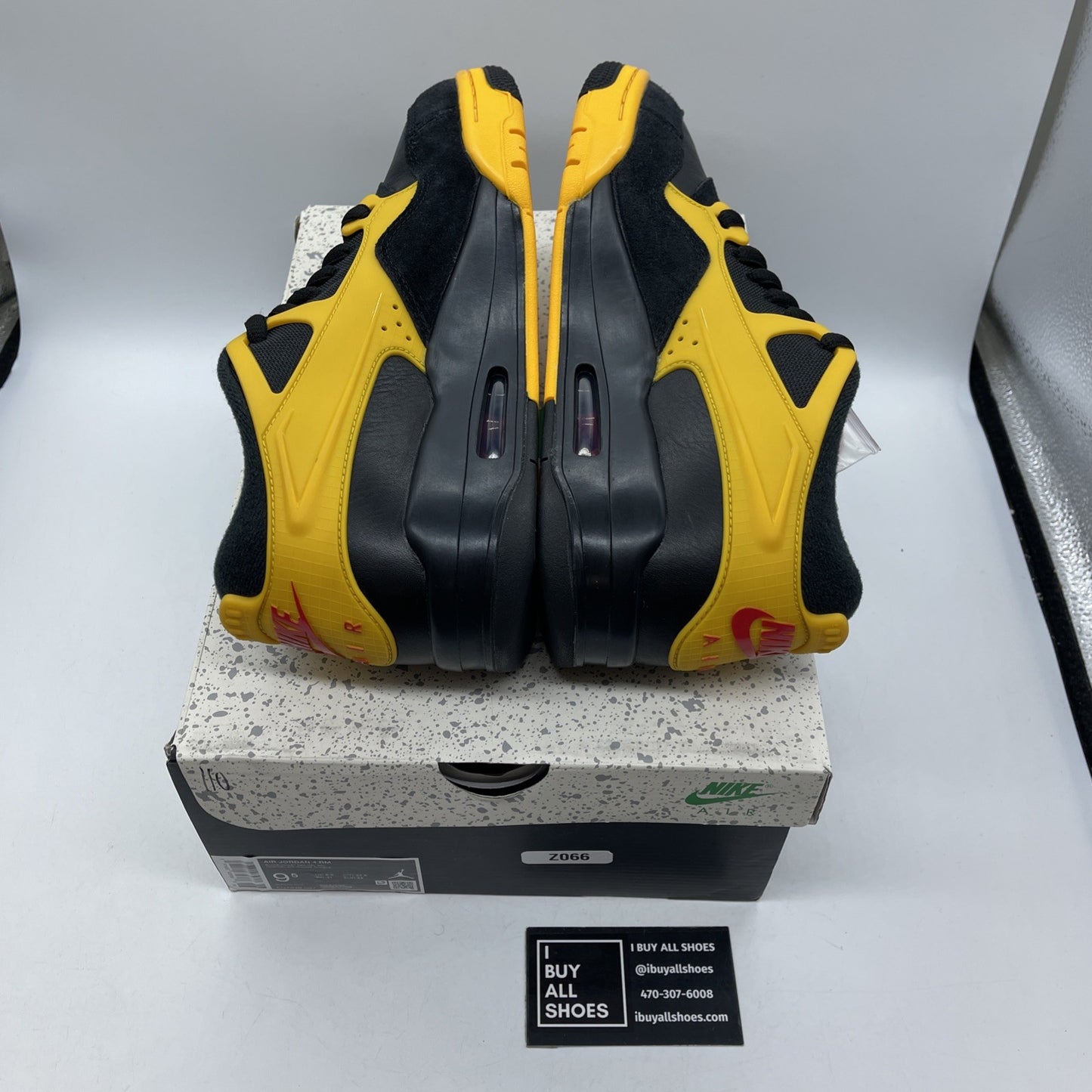 Size 9.5 - Air Jordan 4 RM Bruce Lee Black Yellow Suede Leather (FQ7939-007)