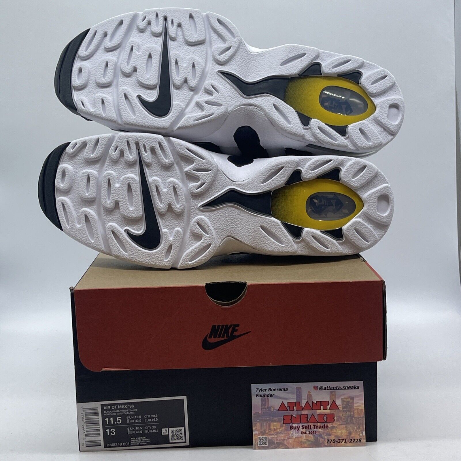 Size 11.5 -  Air Dt Max ‘96 Black White 2024 Yellow Suede Leather  (HM8249-001)