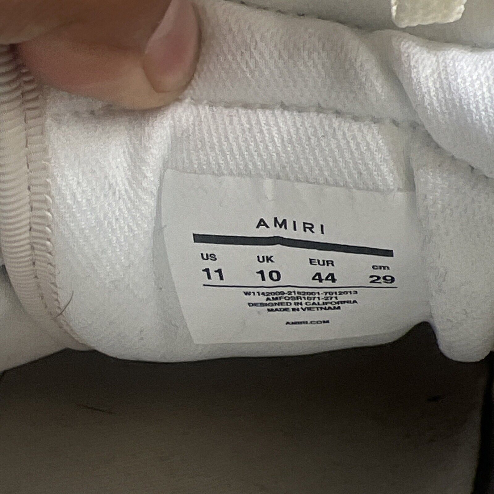 Size 11 - Amiri Skel Top Low Cream Beige And White