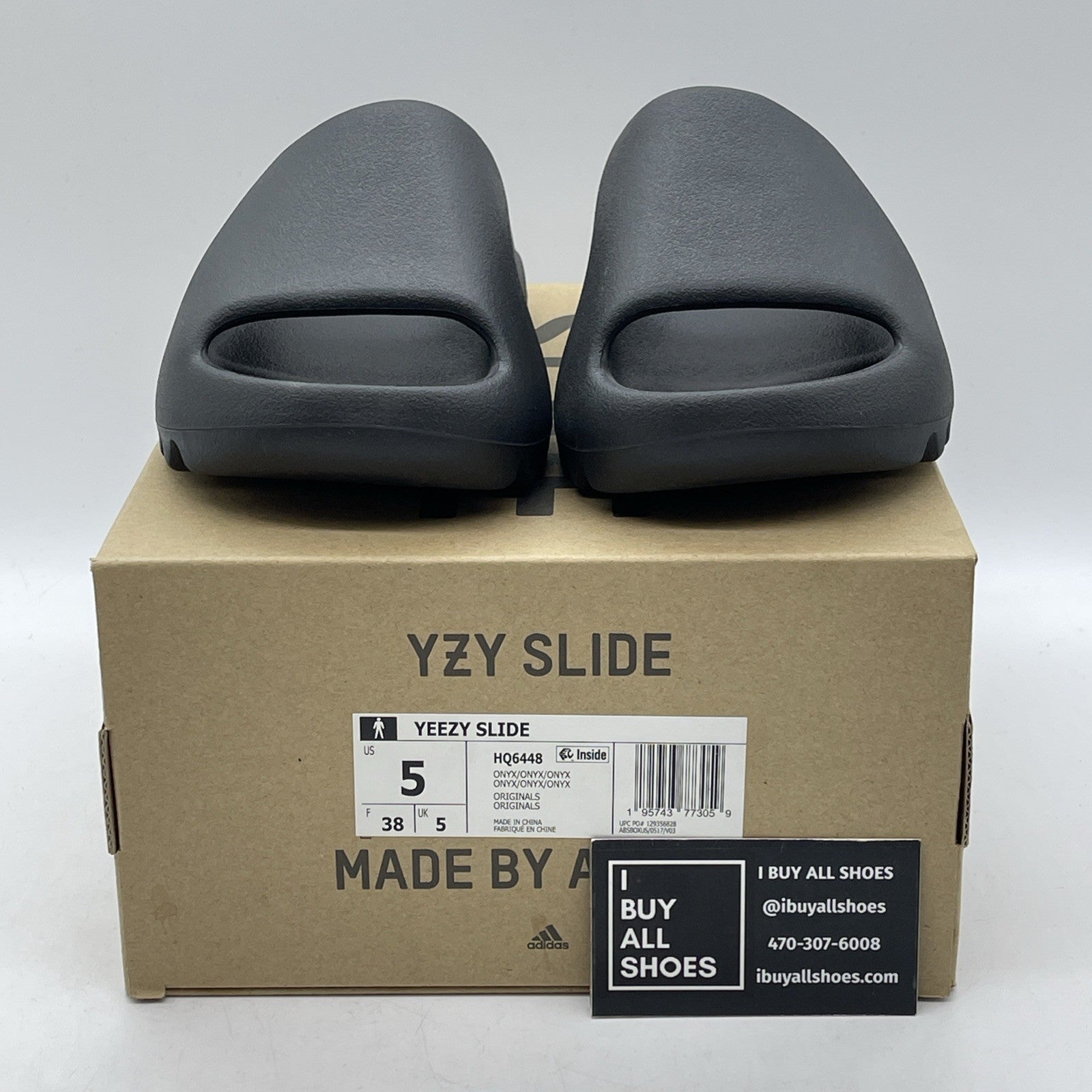 Size 5 - Yeezy Slide Onyx Rubber Black (HQ6448)