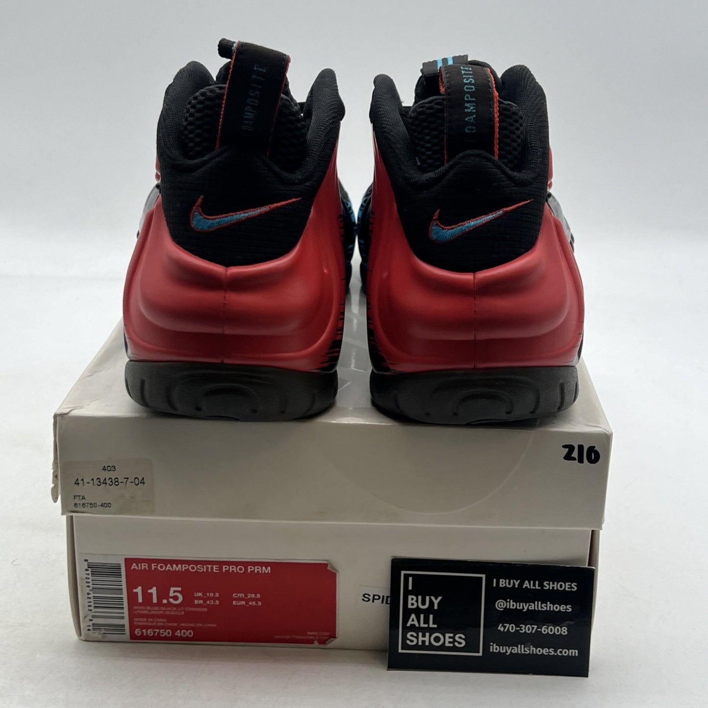 Size 11.5 - Nike Air Foamposite Pro Spider-Man (616750-400)