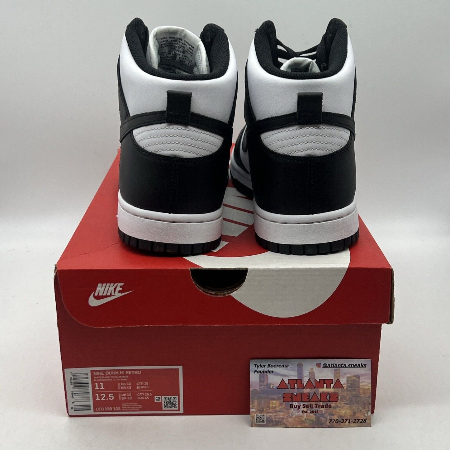 Size 11 - Nike Dunk High Black White Brand New Og All