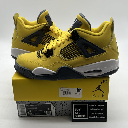 Size 5.5 - Air Jordan 4 Retro GS Tour Yellow 2021 - (408452-700)