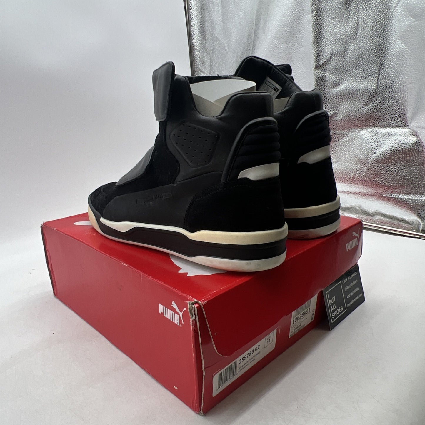 Size 13 - PUMA Move Mid x Alexander McQueen Black/Black-White (359759-02)