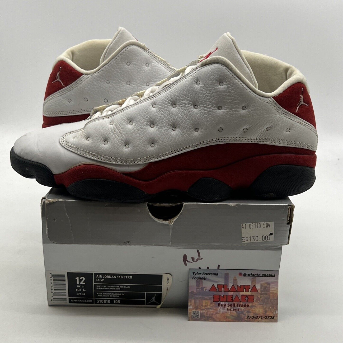Size 12 - Air Jordan 13 Retro 2005 Low Cherry White (310810-105)