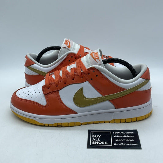Size 10.5W - Nike Dunk Low Orange University Gold White Leather (DQ4690-800)
