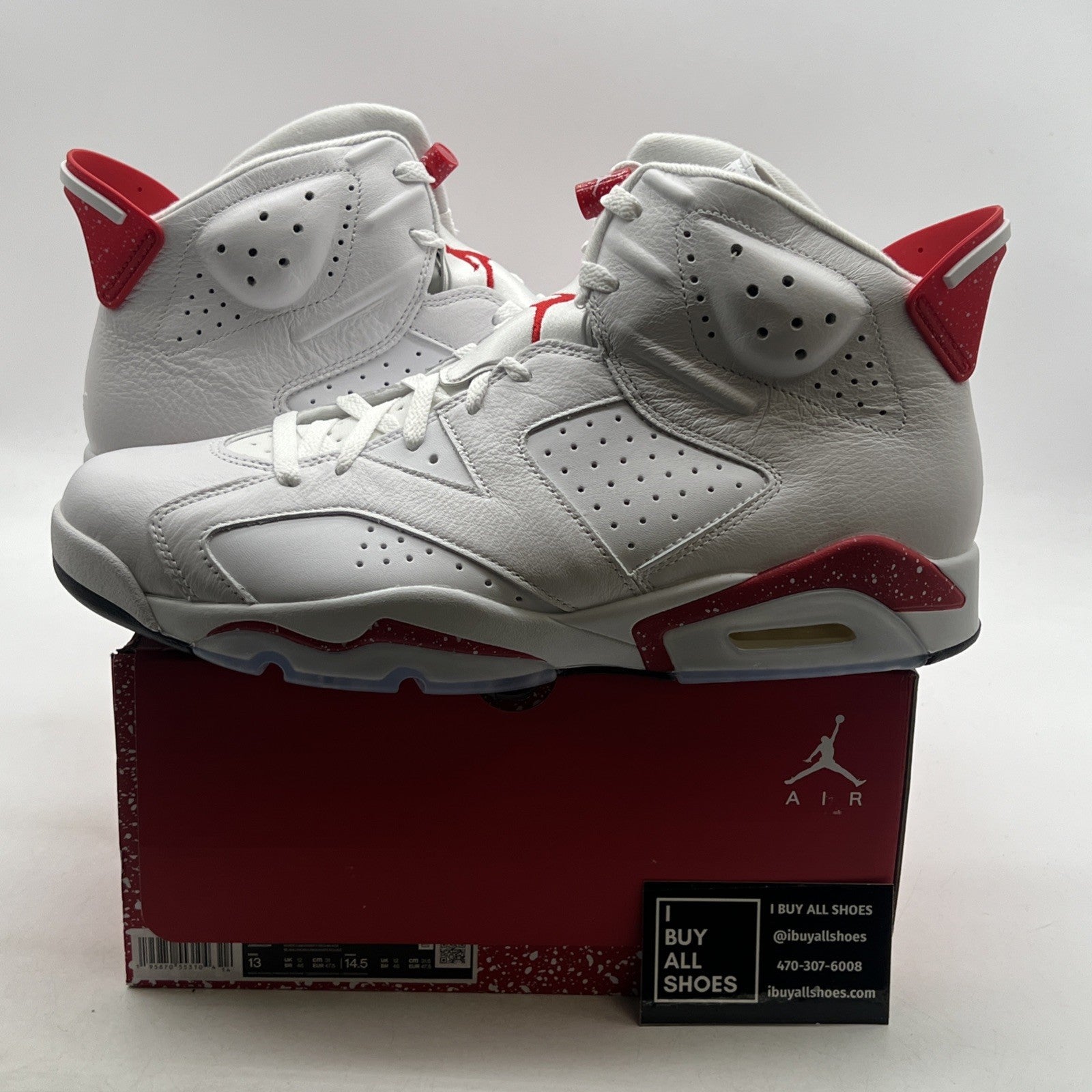 Size 13 - Air Jordan 6 White and University Red 2022 (CT8529-162)