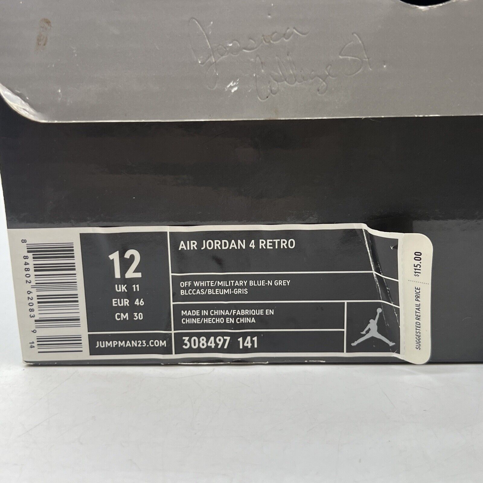 Size 12 - Air Jordan 4 Retro 2006 Military Blue White Leather (308497-141)