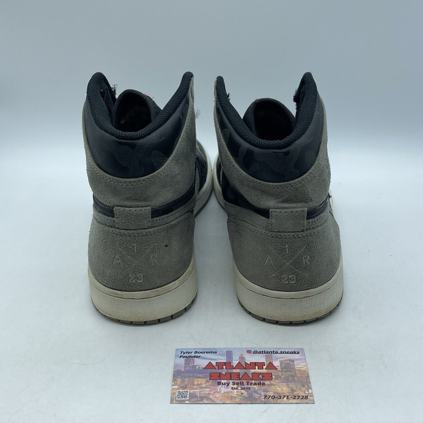 Size 12- Air Jordan 1 Retro Premium High Shadow Camo Black Suede (AA39933-034)