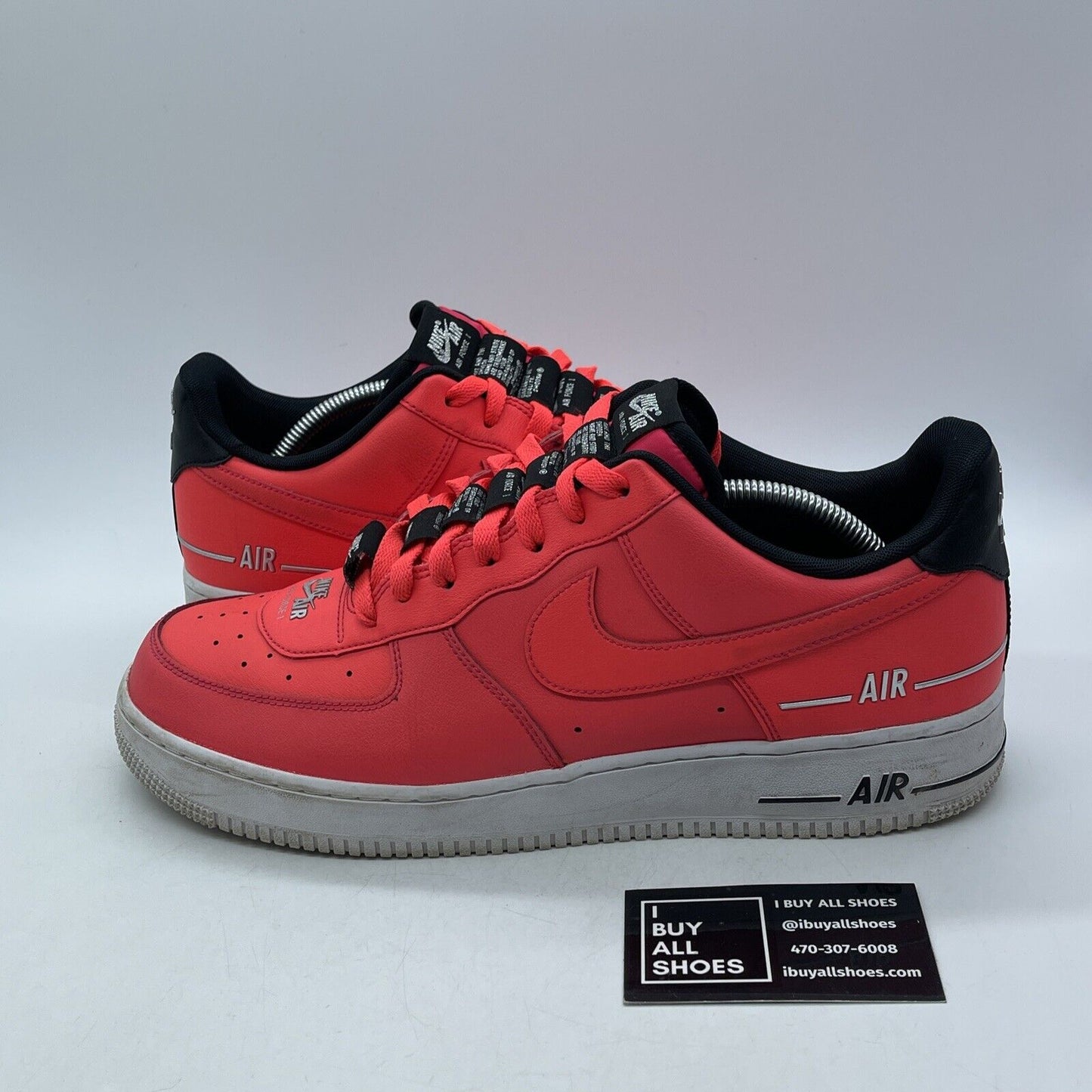 Size 11.5 - Nike Air Force 1 '07 Laser Crimson Pink Black Leather (CJ1379-600)