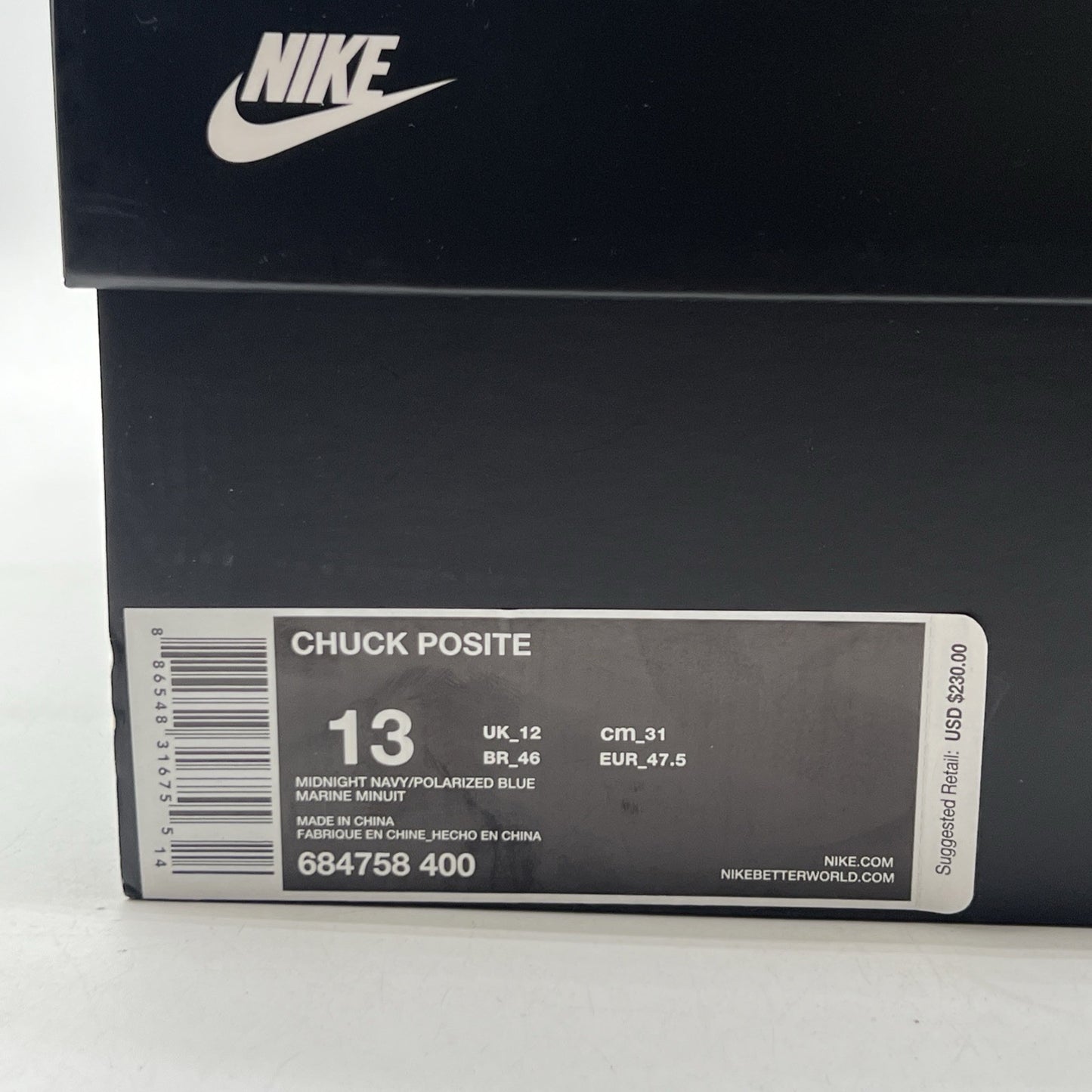 Size 13 - Nike Chuck Posite Midnight Navy (684758-400)