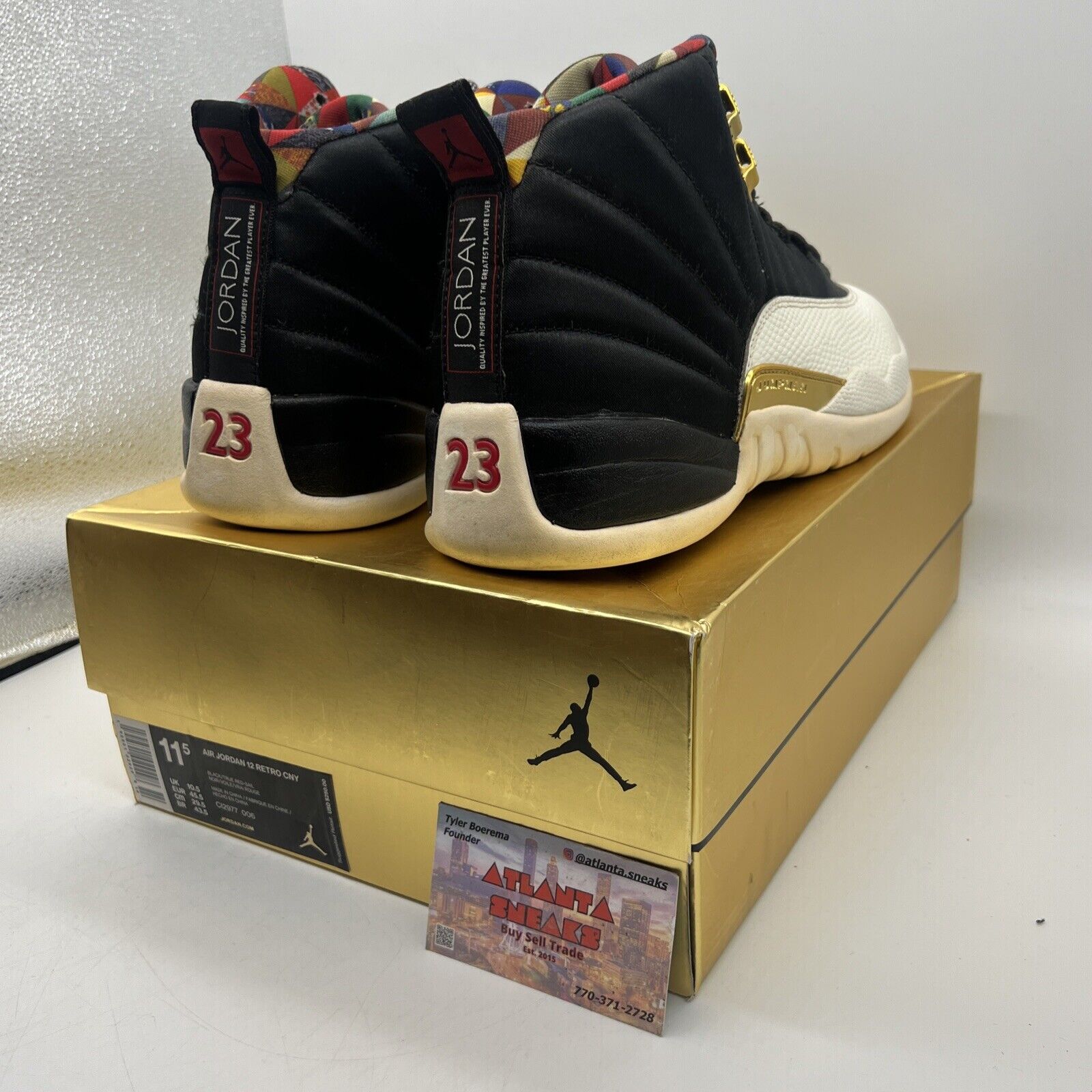 Size 11.5 - Air Jordan 12 Retro 2019 Chinese New Year Black White Red CI2977-006