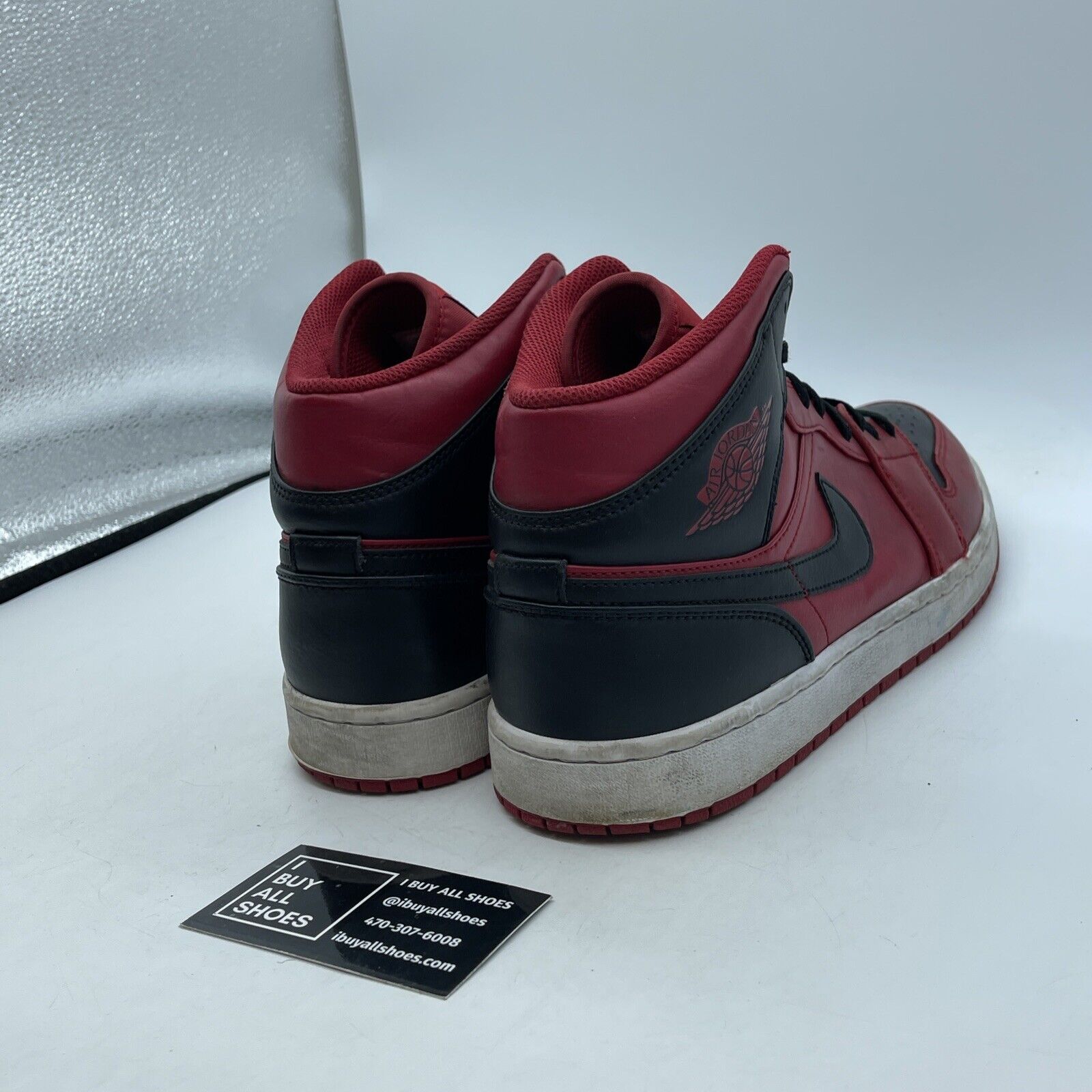 Size 11.5 - Jordan 1 Mid Reverse Bred Red Black White Leather (554724-660)