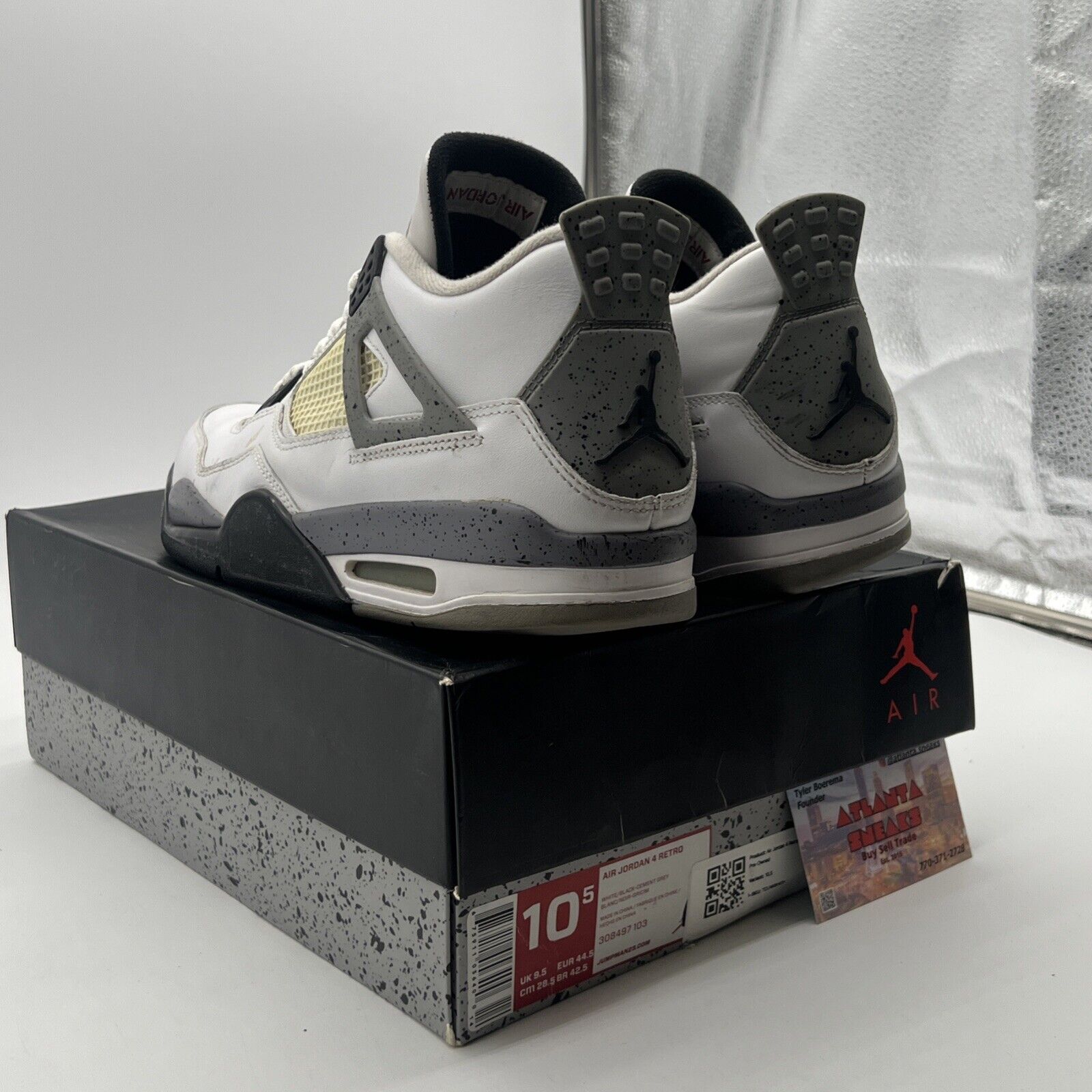 Size 10.5 - Air Jordan 4 Retro Cement 2012 (308497-103)