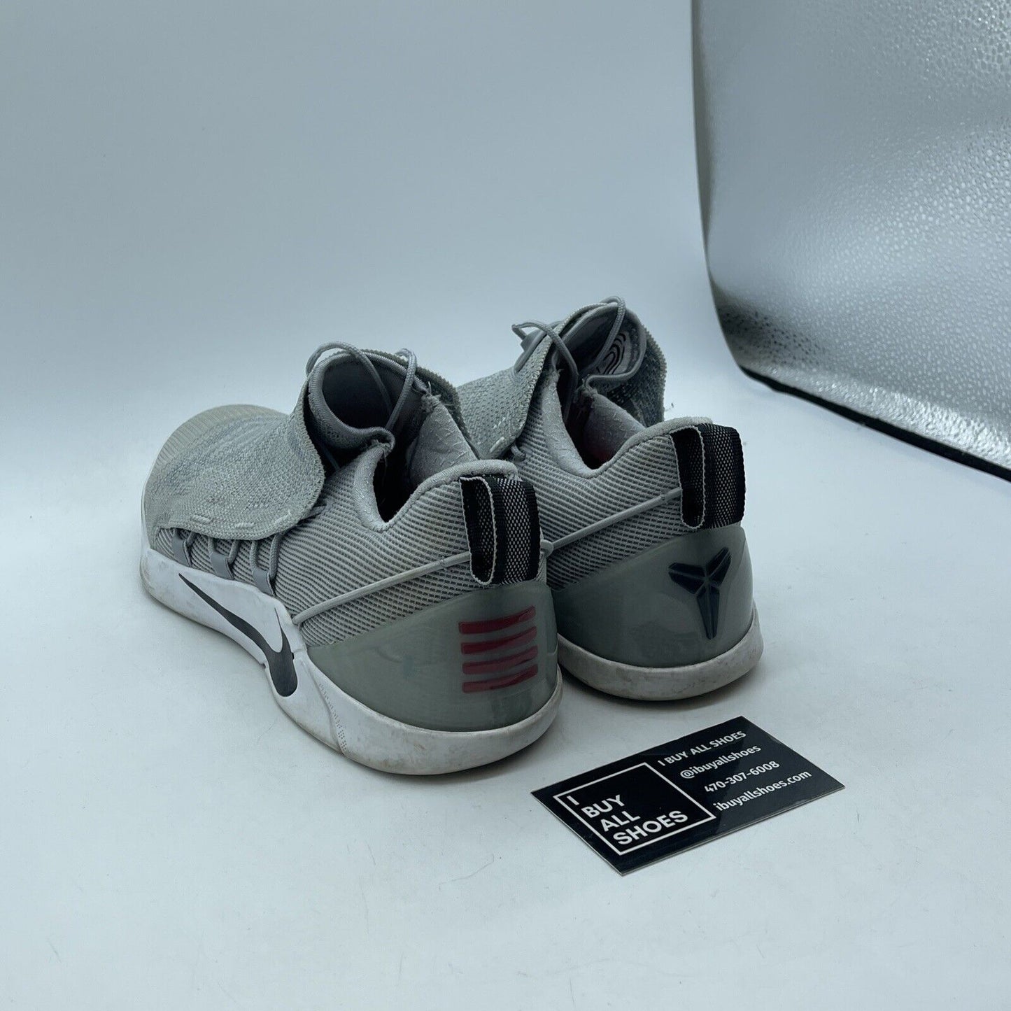 Size 8 - Nike Kobe A.D. NXT Wolf Grey Black Red White Suede (882049-002)