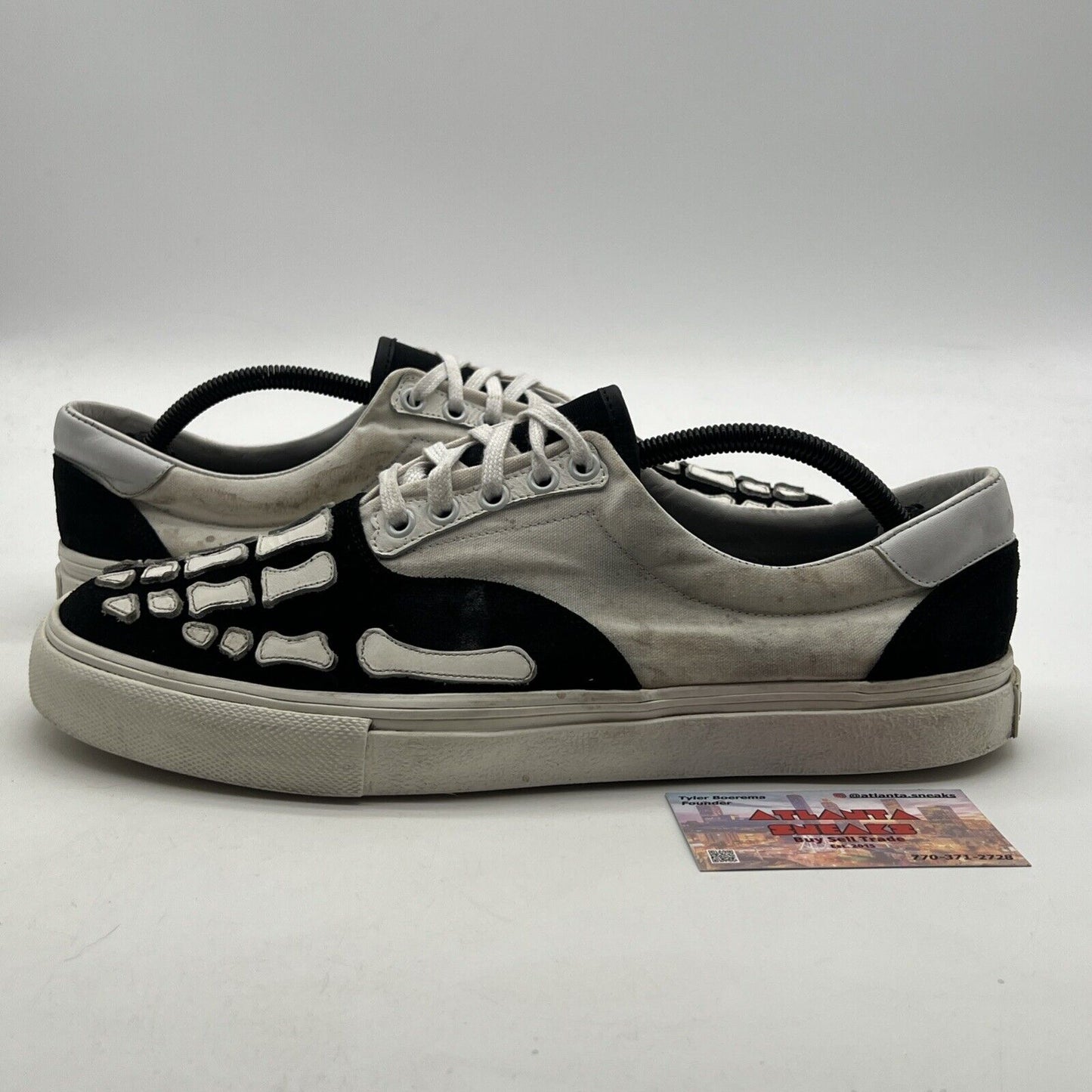 Size 11.5 - Amiri Bone Slip On Shoes Skeleton Black/White