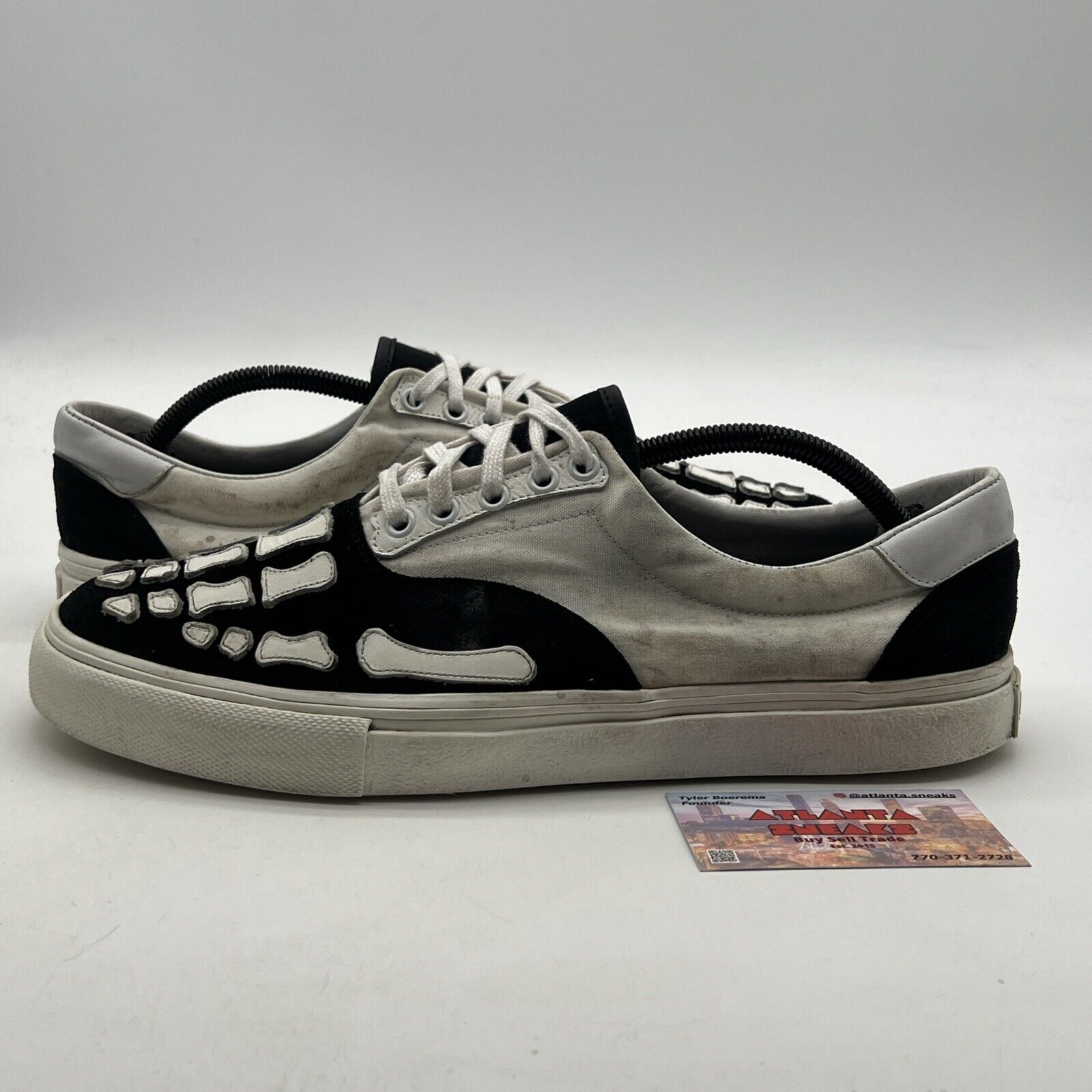 Size 11.5 - Amiri Bone Slip On Shoes Skeleton Black/White