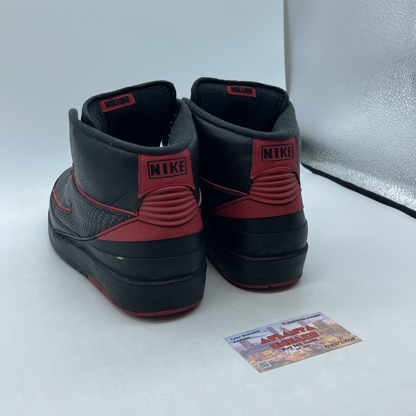 Size 9.5 - Air Jordan 2 Retro Alternate 87 Black Red Leather (834274-001)